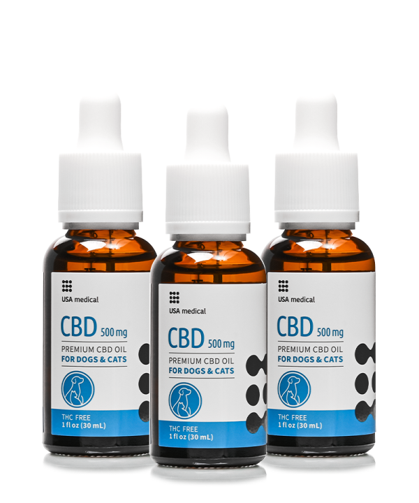 USA medical CBD olaj KUTYÁKNAK ÉS MACSKÁKNAK 500 mg CBD / 30 ml x 3db