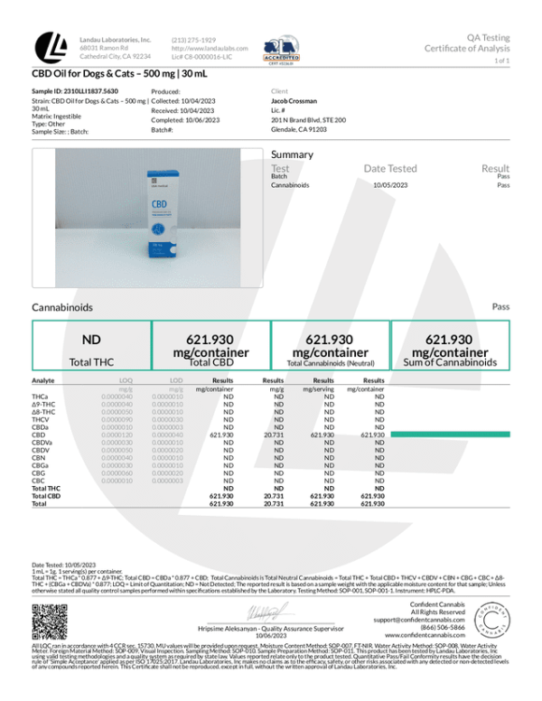 CBD olaj kutyáknak 500 mg CBD / 30 ml - Image 2
