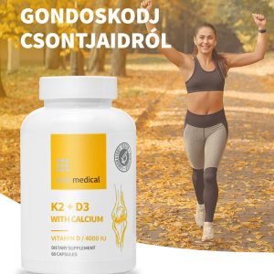 K2+D3 kapszula C-vitaminnal és Bioperine® feketebors kivonattal 60 db