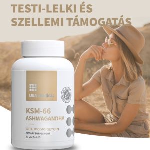 Ashwagandha kapszula KSM-66 Ashwagandha® gyökér kivonattal és glicinnel 60 db