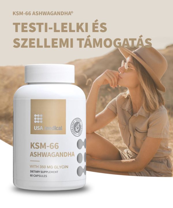 Ashwagandha kapszula KSM-66 Ashwagandha® gyökér kivonattal és glicinnel 60 db